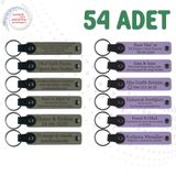 MiaWiki Marka Yazılı Hatıra Deri Anahtarlık 54'lü Set, Standart, MH-KAN9086X54, Kül Gri & Mor Menekşe, üniseks-yetişkin