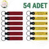 MiaWiki Marka Yazılı Hatıra Deri Anahtarlık 54'lü Set, Standart, MH-KAN9098X54, Kırmızı & Sarı, üniseks-yetişkin