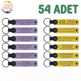 MiaWiki Marka Yazılı Hatıra Deri Anahtarlık 54'lü Set, Standart, MH-KAN9115X54, Mor Menekşe & Sarı, üniseks-yetişkin