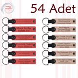 MiaWiki Marka Yazılı Hatıra Deri Anahtarlık 54'lü Set, Standart, MH-KAN9120X54, Nar Çiçeği & Pudra, üniseks-yetişkin