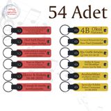 MiaWiki Marka Yazılı Hatıra Deri Anahtarlık 54'lü Set, Standart, MH-KAN9121X54, Nar Çiçeği & Sarı, üniseks-yetişkin