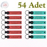 MiaWiki Marka Yazılı Hatıra Deri Anahtarlık 54'lü Set, Standart, MH-KAN9123X54, Nar Çiçeği & Turkuaz, üniseks-yetişkin