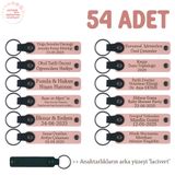 MiaWiki Marka Yazılı Hatıra Deri Anahtarlık Pudra Laci, 54'lü Set, MH-KAN8584X54, Pudra & Lacivert, üniseks-yetişkin