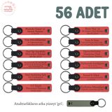 MiaWiki Markaya Özel 56'lı Deri Anahtarlık Promosyon Set, Standart, MH-KAN8537X56, Nar Çiçeği & Gri, üniseks-yetişkin