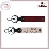 MiaWiki Memleket Hasreti Yansıtan Deri Anahtarlık 2'li Set, Standart, MH-KAN-61-167x2, bordo-pudra, üniseks-yetişkin