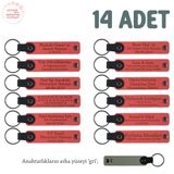 MiaWiki Mevlit Hatırası İsim Yazılabilen Anahtarlık 14'lü, Standart, MH-KAN8537X14, Nar Çiçeği & Gri, üniseks-yetişkin