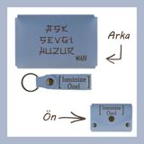MiaWiki Minimalist İsme Özel Cüzdan ve Anahtarlık Takım Gök Mavi, Medium, MH-KCA5719, üniseks-yetişkin