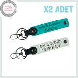 MiaWiki Motor 2'li Anahtarlık Plaka ve İsim Yazılı, Standart, MH-KAN-MT-4042x2, Koyu Turkuaz-Beyaz, üniseks-yetişkin