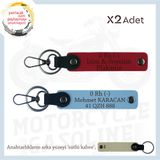 MiaWiki Motor Anahtarlık İsim Plaka Kan Grubu, Standart, MH-KAN-MT-10784x2, Kırmızı-Gök Mavi-sütlü kahve, üniseks-yetişkin