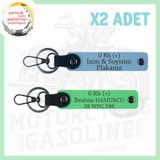 MiaWiki Motor Anahtarlık İsim Plaka Kan Grubu, Standart, MH-KAN-MT-4636x2, Gök Mavi-Fıstık Yeşil, üniseks-yetişkin