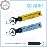 MiaWiki Motor Anahtarlık İsim ve Plaka Yazılı Deri, Standart, MH-KAN-MT-12128x2, Sarı-Gök Mavi-siyah, üniseks-yetişkin