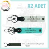 MiaWiki Motor Gruplarına İsim Plaka Kan Grubu Anahtarlık, Standart, MH-KAN-MT-7523x2, Beyaz-Turkuaz-yeşil, üniseks-yetişkin