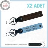 MiaWiki Motor Plaka & İsimli 2'li Anahtarlık Seti, Standart, MH-KAN-MT-11558x2, Koyu Kahve-Gök Mavi-siyah, üniseks-yetişkin
