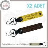 MiaWiki Motor Plaka İsimli Deri Anahtarlık Takımı, Tek Ebat, MH-KAN-MT-12134x2, Sarı-Koyu Kahve-sütlü kahve, üniseks-yetişkin