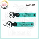 MiaWiki Motor Plaka ve İsim Anahtarlığı, Standart, MH-KAN-MT-4561x2, Turkuaz, üniseks-yetişkin