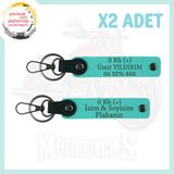 MiaWiki Motor Plaka ve İsim Anahtarlığı, Standart, MH-KAN-MT-4761x2, Turkuaz, üniseks-yetişkin