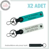 MiaWiki Motor Plaka ve İsim Yazılabilir Anahtarlık Seti, Standart, MH-KAN-MT-11582x2, Koyu Turkuaz-Beyaz-siyah, üniseks-yetişkin