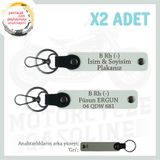 MiaWiki Motor Plaka ve Kan Grubu Anahtarlık Seti, Standart, MH-KAN-MT-8495x2, Beyaz-gri, üniseks-yetişkin