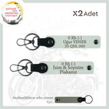 MiaWiki Motor Plaka ve Kan Grubu Deri Anahtarlık Seti, Standart, MH-KAN-MT-10495x2, Beyaz-gri, üniseks-yetişkin