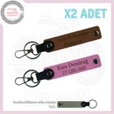 MiaWiki Motor Plaka Yazılı Özel Anahtarlık 2'li Set, Küçük Boy, MH-KAN-MT-11452x2, Açık Kahve-Pembe-gri, üniseks-yetişkin