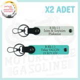 MiaWiki Motor Severler İçin İsim Plaka B (-) Kan Grubu, Standart, MH-KAN-MT-5029x2, Beyaz-Turkuaz, üniseks-yetişkin
