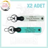 MiaWiki Motor Severler İçin İsim Plaka B (+) Kan Grubu, Standart, MH-KAN-MT-5229x2, Beyaz-Turkuaz, üniseks-yetişkin