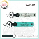 MiaWiki Motor Severler İçin İsim Plaka Kan Grubu Anahtarlık, Standart, MH-KAN-MT-10520x2, Beyaz-Turkuaz-lacivert, üniseks-yetişkin