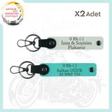 MiaWiki Motor Severler İçin İsim Plaka Kan Grubu Anahtarlık, Standart, MH-KAN-MT-4429x2, Beyaz-Turkuaz, üniseks-yetişkin