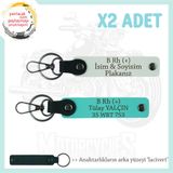 MiaWiki Motor Severler İçin İsim Plaka Kan Grubu Anahtarlık, Standart, MH-KAN-MT-7520x2, Beyaz-Turkuaz-lacivert, üniseks-yetişkin