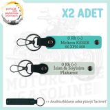 MiaWiki Motor Severler İçin İsim Plaka Kan Grubu Anahtarlık, Standart, MH-KAN-MT-9520x2, Beyaz-Turkuaz-lacivert, üniseks-yetişkin