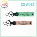 MiaWiki Motor Severler İsim Plaka Kan Grubu Anahtarlık, Standart, MH-KAN-MT-4377x2, Yavruağzı-Yeşil, üniseks-yetişkin