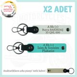MiaWiki Motor Severler İsim Plaka Kan Grubu Anahtarlık, Standart, MH-KAN-MT-5522x2, Beyaz-Turkuaz-sütlü kahve, üniseks-yetişkin