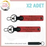 MiaWiki Motor Severlere Hediye İsim Plaka Anahtarlık, Standart, MH-KAN-MT-7987x2, Nar Çiçeği-siyah, üniseks-yetişkin