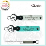 MiaWiki Motor Severlere İsim Plaka Kan Grubu Anahtarlık, Standart, MH-KAN-MT-10519x2, Beyaz-Turkuaz-gri, üniseks-yetişkin