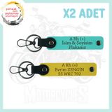MiaWiki Motor Severlere İsim Plaka Kan Grubu Anahtarlık, Standart, MH-KAN-MT-4353x2, Sarı-Turkuaz, üniseks-yetişkin