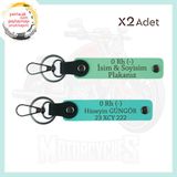 MiaWiki Motor Severlere İsim Plaka Kan Grubu Anahtarlık, Standart, MH-KAN-MT-4589x2, Yeşil-Turkuaz, üniseks-yetişkin
