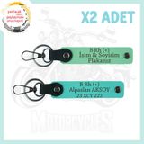 MiaWiki Motor Severlere İsim Plaka Kan Grubu Anahtarlık, Standart, MH-KAN-MT-5389x2, Yeşil-Turkuaz, üniseks-yetişkin