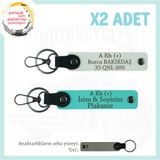 MiaWiki Motor Severlere İsim Plaka Kan Grubu Anahtarlık, Standart, MH-KAN-MT-5519x2, Beyaz-Turkuaz-gri, üniseks-yetişkin
