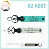 MiaWiki Motor Severlere İsim Plaka Kan Grubu Anahtarlık, Standart, MH-KAN-MT-6519x2, Beyaz-Turkuaz-gri, üniseks-yetişkin