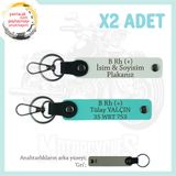 MiaWiki Motor Severlere İsim Plaka Kan Grubu Anahtarlık, Standart, MH-KAN-MT-7519x2, Beyaz-Turkuaz-gri, üniseks-yetişkin