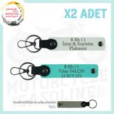 MiaWiki Motor Severlere İsim Plaka Kan Grubu Anahtarlık, Standart, MH-KAN-MT-8519x2, Beyaz-Turkuaz-gri, üniseks-yetişkin