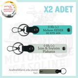 MiaWiki Motor Severlere İsim Plaka Kan Grubu Anahtarlık, Standart, MH-KAN-MT-9519x2, Beyaz-Turkuaz-gri, üniseks-yetişkin