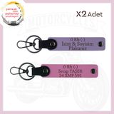 MiaWiki Motor Severlere Özel İsim Plaka Anahtarlık, Standart, MH-KAN-MT-4495x2, Mor Menekşe-Pembe, üniseks-yetişkin