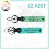 MiaWiki Motor Severlere Özel İsim Plaka Kan Grubu Anahtarlık, Standart, MH-KAN-MT-4389x2, Yeşil-Turkuaz, üniseks-yetişkin