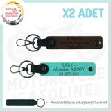 MiaWiki Motor Severlere Özel İsim Plaka Kan Grubu Anahtarlık, Standart, MH-KAN-MT-7620x2, Koyu Kahve-Turkuaz-lacivert, üniseks-yetişkin