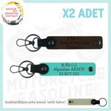 MiaWiki Motor Severlere Özel İsim Plaka Kan Grubu Anahtarlık, Standart, MH-KAN-MT-7622x2, Koyu Kahve-Turkuaz-sütlü kahve, üniseks-yetişkin