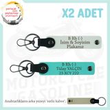 MiaWiki Motor Severlere Özel İsim Plaka Kan Grubu Anahtarlık, Standart, MH-KAN-MT-8522x2, Beyaz-Turkuaz-sütlü kahve, üniseks-yetişkin