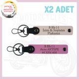 MiaWiki Motor Severlere Özel Tasarım Deri Anahtarlık, Standart, MH-KAN-MT-5141x2, Pudra-Pembe, üniseks-yetişkin