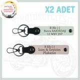 MiaWiki Motor Tutkunlarına Özel Deri Anahtarlık Set, Standart, MH-KAN-MT-5135x2, Pudra-Beyaz, üniseks-yetişkin