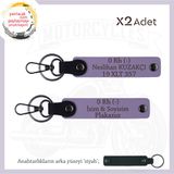 MiaWiki Motor Tutkunlarına Özel İsim Plaka Anahtarlık, Standart, MH-KAN-MT-10892x2, Mor Menekşe-siyah, üniseks-yetişkin